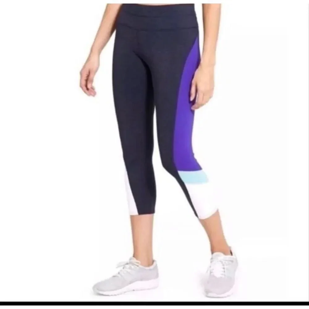 Athleta Sonar Colorblock Capri Leggings women’s size M